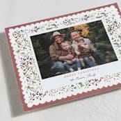 "Wonderland Floral" - Holiday Cards in Berry by Kelly Ventura - Detail