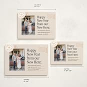 "New Here" - Holiday Cards in Champagne by Shari Margolin - Formats Available