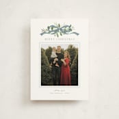 "Greenery Swag" - Holiday Cards in Blue Jay by Everett Paper Goods - Front