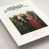 "Greenery Swag" - Holiday Cards in Blue Jay by Everett Paper Goods - Detail