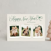 "Scripted Red Bow" - Holiday Cards in Evergreen by Hooray Creative - Front