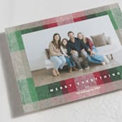 "Plaid Paper" - Holiday Cards in Boysenberry by Carrie Moradi - Detail