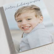 "Warm Holiday Wishes Script" - Holiday Cards in Midnight by Kristen Magee - Detail