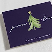 "Simple Tree" - Holiday Cards in Navy by Erin Deegan - Detail