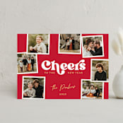 "Polaroid Stack" - Holiday Cards in Poinsettia by Robert and Stella - Front