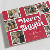 "Polaroid Stack" - Holiday Cards in Poinsettia by Robert and Stella - Detail