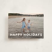 "Simple Type" - Holiday Cards in Linen by Angela Thompson - Front