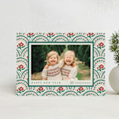 "Tapestry Holiday" - Holiday Cards in Emerald by Chris Griffith - Front
