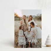 "Blessing Script" - Holiday Cards in Frost by Laura Hankins - Front