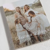 "Blessing Script" - Holiday Cards in Frost by Laura Hankins - Detail