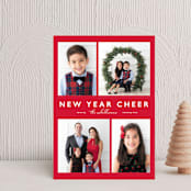 "Merry + Bright" - Holiday Cards in Rudolph by Hudson meet Rose - Front