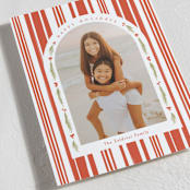 "Peppermint Stripe" - Holiday Cards in Peppermint by Robert and Stella - Detail