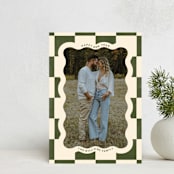 "Christmas Check" - Holiday Cards in Pine by Robert and Stella - Front
