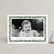 "Simple Floral Frame" - Holiday Cards in Pine Needle by Katharine Watson - Front