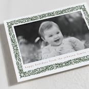 "Simple Floral Frame" - Holiday Cards in Pine Needle by Katharine Watson - Detail