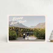 "Vintage Postcard" - Holiday Cards in Buttercream by Morgan Kendall - Front