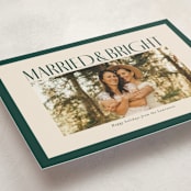 "Married & Bright" - Holiday Cards in Spruce by Ekko Studio - Detail