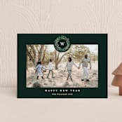 "Peace On Earth" - Holiday Cards in Spruce by Susan Moyal - Front