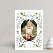 "Poinsettia Garden" - Holiday Cards in Frozen by Susan Zinader - Front