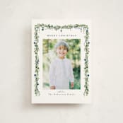 "Pine Garland" - Holiday Cards in Winterberry by Susan Moyal - Front