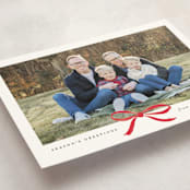 "Crimson Bow" - Holiday Cards in Crimson by Olivia Kanaley Inman - Detail