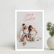 "Angled Merry Christmas" - Holiday Cards in Holly Berry by Kristen Magee - Front