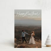 "Scripty Christmas" - Holiday Cards in Chimney Dust by Kristen Magee - Front