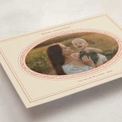 "Classic Oval Frame" - Holiday Cards in Cream by Claire - Detail