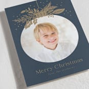 "Ornament Greenery" - Holiday Cards in Night by Erin German - Detail