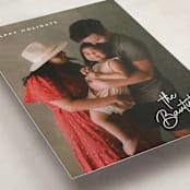 "Sans and Signature" - Holiday Cards in Snow by Hooray Creative - Detail