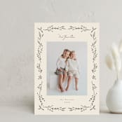"Leafy Border" - Holiday Cards in Vanilla by Emily Sabol Goss - Front