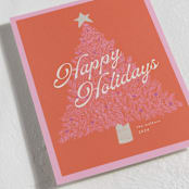 "Retro Tree" - Holiday Cards in Cotton Candy by Morgan Kendall - Detail