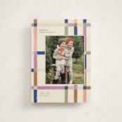 "Knitted Plaid" - Holiday Cards in Sugar Plum by Carrie ONeal - Front