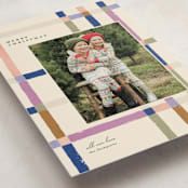 "Knitted Plaid" - Holiday Cards in Sugar Plum by Carrie ONeal - Detail