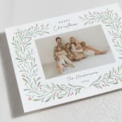 "Wreathed in Greenery" - Holiday Cards in Snow by Kristen Knechtel - Detail