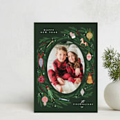 "happy christmas wreath" - Holiday Cards in Wreath by Grae - Front