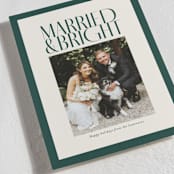"Married & Bright" - Holiday Cards in Spruce by Ekko Studio - Detail