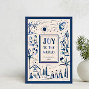"Painted Nativity" - Holiday Cards in Blue Jay by Teju Reval - Front