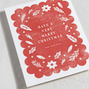 "Scattered Winter" - Holiday Cards in Berry by Michelle Taylor - Detail