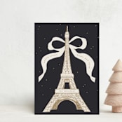 "Eiffel" - Holiday Cards in Champagne by Gwen Bedat - Front
