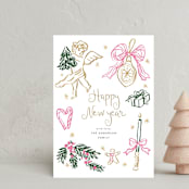 "Holidays ink doodles" - Holiday Cards in Melon by Cass Loh - Front
