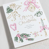 "Holidays ink doodles" - Holiday Cards in Melon by Cass Loh - Detail