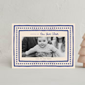 "Textiles" - Holiday Cards in Azure by Megan Cash - Front