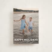 "Simple Type" - Holiday Cards in Linen by Angela Thompson - Front