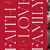 "Faith & Love & Family" - Holiday Cards in Berry by Robert and Stella - Detail