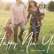 "New Year Script" - Holiday Cards in Snow by GeekInk Design - Detail