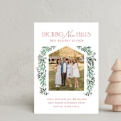 "Decking New Halls" - Holiday Cards in Holly Berry by Julie Murray - Front