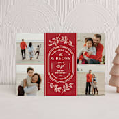 "Oval Emblem" - Holiday Cards in Scarlet by Paige Rothhaar - Front