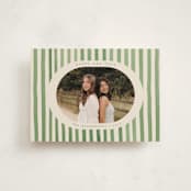 "Vintage Stripes" - Holiday Cards in Evergreen by Teju Reval - Front