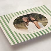 "Vintage Stripes" - Holiday Cards in Evergreen by Teju Reval - Detail
